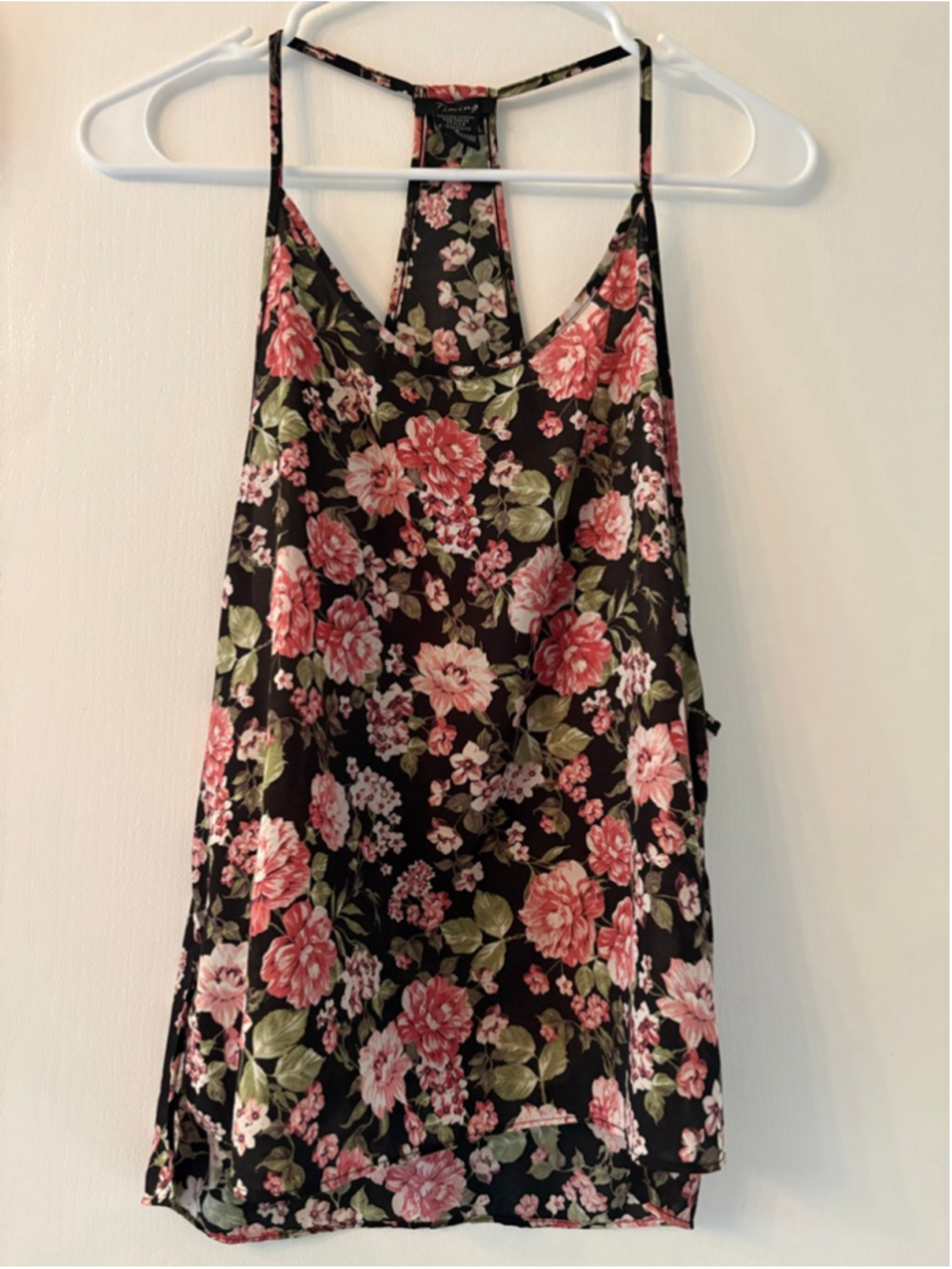 Timing Floral Racerback Tank Top Size S Boho Whimsigoth Cami